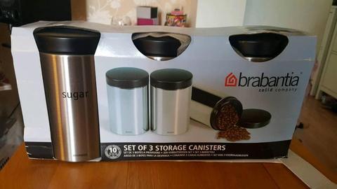 Brabantia matt steel storage canisters