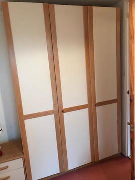 Free triple wardrobe and matching chest of drawers