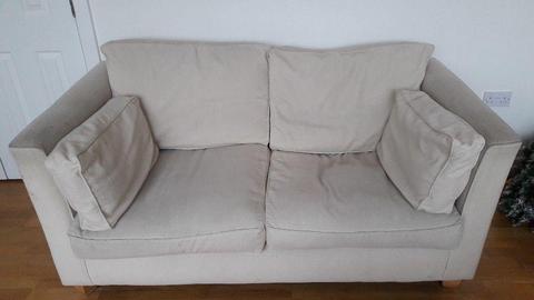 Free sofa 2 seater light beige comfortable classic just needs a clean