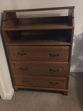 Wooden Chest of drawers / baby changing unit