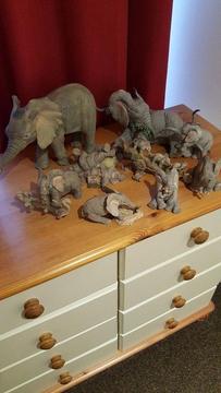 COLLECTION OF TUSKERS ELEPHANTS VARIOUS SIZES