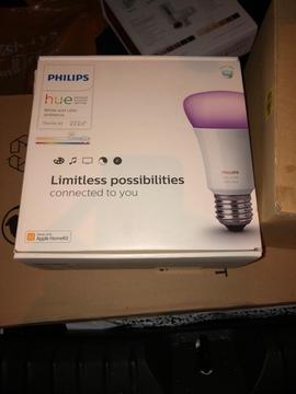 Brand new sealed Philips Hue White and colour ambience B22 starter kit