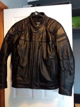 Genuine Harley Davidson Black Leather Motorcycle Jacket XL - full body armour - worn 5 times