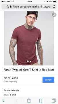 Farah burgundy tshirt