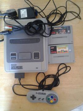 snes with mario all stars and starwing,controller and leads