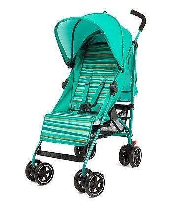 Brand New Mothercare Nanu pram pushchair Stroller, Stripe Aqua