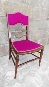 Antique child's chair with new fabric