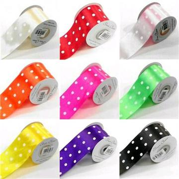 50mm spotty satin ribbon