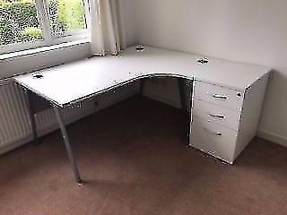 White Desk with Separate Side Return