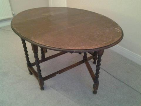 Vintage dining table with barley twist legs