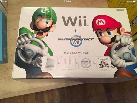 MARIO KART NINTENDO Wii CONSOLE. WHITE BIB BOX COLLECTOR EDITION