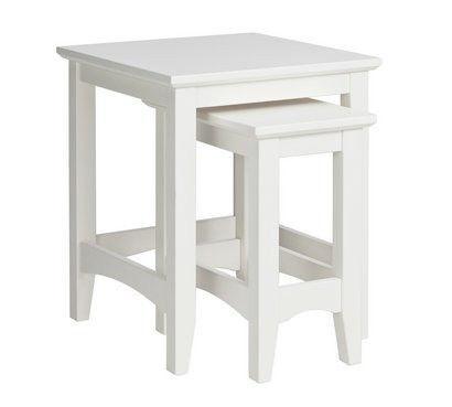 Collection Camborne Nest of 2 Solid Wood Tables - White