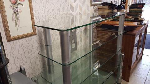 Large Glass 2 Tier TV Stand