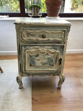 Reclaimed Distressed unit side table storage