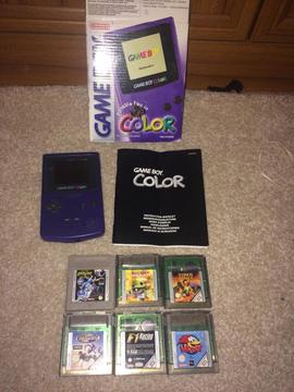Boxed gameboy color and games nintendo