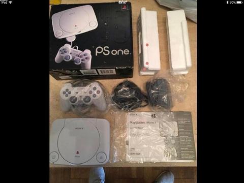 SONY PLAYSTATION PS ONE CONSOLE. BOXED COMPLETE WITH BAGGIES ETC. NICE