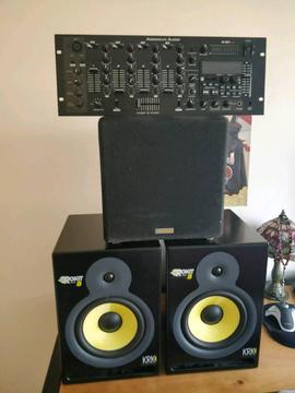 KRK RP 8 speakers and Tapco Sub woofer