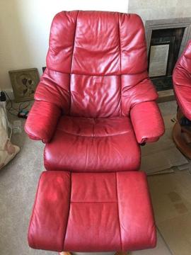 Ekornes Stressless Recliners and Stools (2 Sets Available)