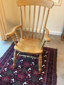 Large Solid Wood High Back Chair