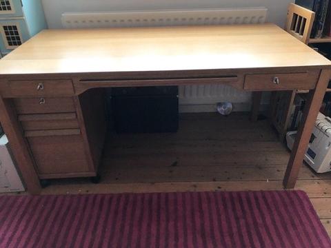 Large desk with filing cabinet
