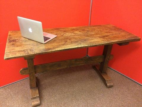 solid oak refectory office desk