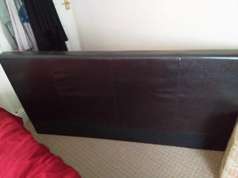 King Size Bed Faux Leather Black-Brown (FOR SPARES/REPAIRS)