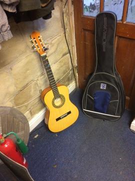 Guitar 3/4 size with tuner and carry case