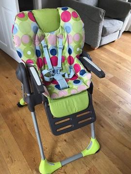 Chico highchair adjustable very good condition