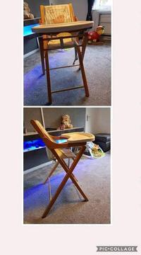 Foldable wooden high chair
