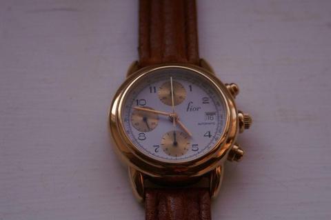 Fior Swiss automatic mechanical chronograph wristwatch - new old stock - Circa '97