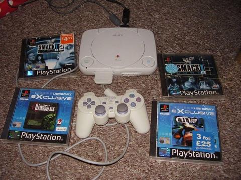 PLAYSTATION 1 WITH GAMES SLIM