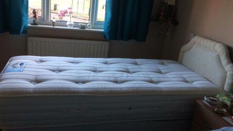 Single Bed with Orthopaedic Mattress & Headboard, Excellent Condition