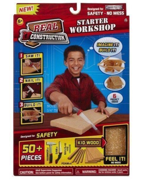 Children's Construction Kit Like Real Wood Saw it Nail it and Drill New in Box