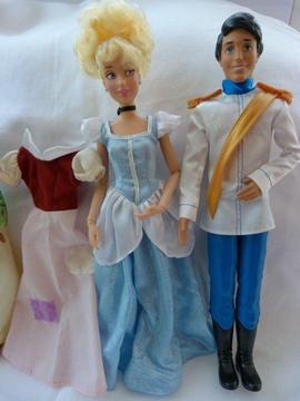 Cinderella & Prince Charming Dolls. Rags Dress, Princess / Prince Disney Bundle