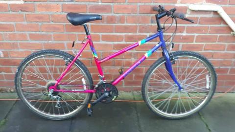 Ladies Emmelle bike. 26 inch wheels. 19 inch frame. Good working condition ready to ride