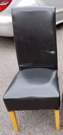 BLACK High Scroll Back Leather Chair FREE DELIVERY 516