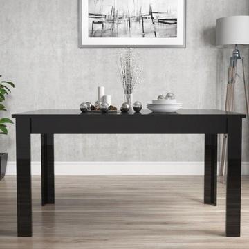 Vivienne Extendable Rectangle Dining Table in Black High Gloss - 4 Seater