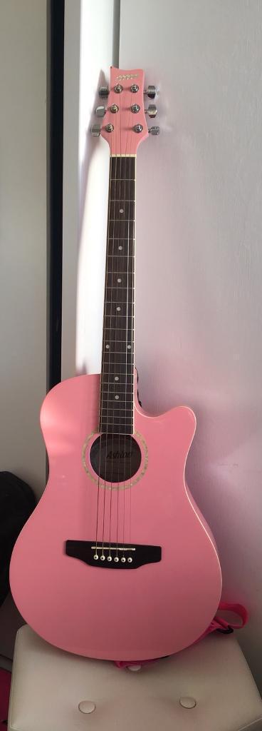 Pink Ashton Acoustic Guitar
