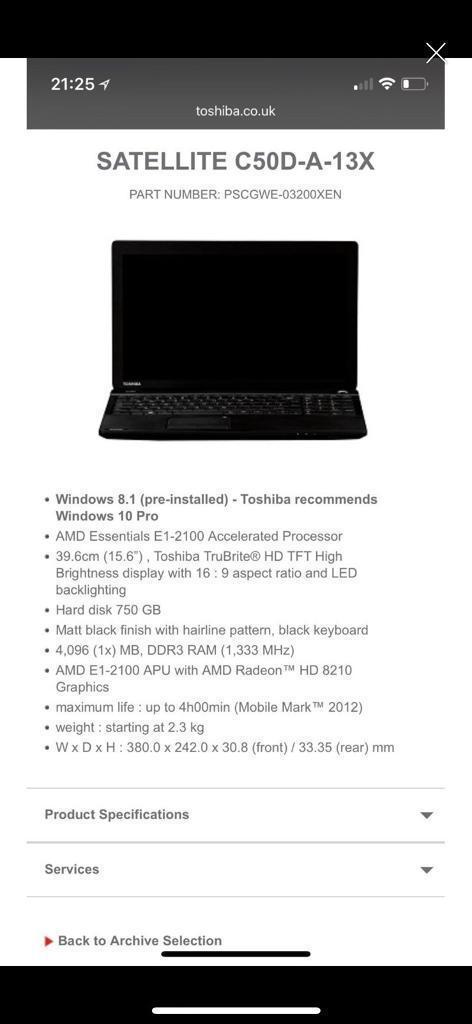 Toshiba satellite C59-A-13x laptop great condition