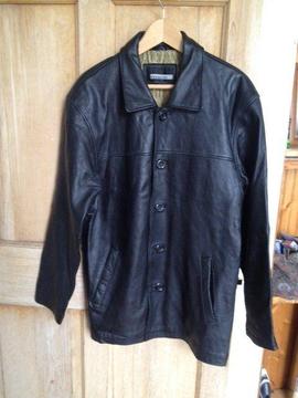 Beautifully soft mens Black Leather Jacket (peruzzo) size small excellent condition