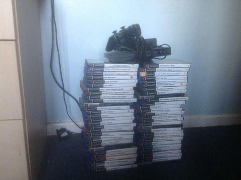 Ps2 console and 58 games