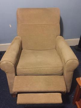 Recliner cord armchair. Delivery
