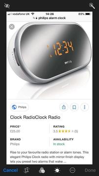 Phillips Mirrored Alarm Clock RRP £25 Selling @ £30