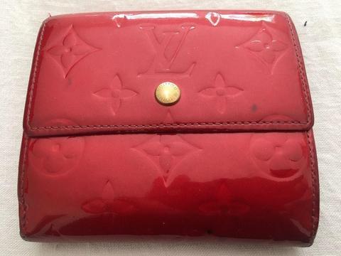 Genuine LV Louis Vuitton Vernis Rouge Porte Monnaie wallet, leather red, RRP £450, bargain