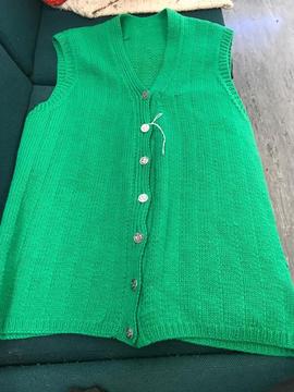 And made an Road green knitted waistcoat large for sale or swap for a old