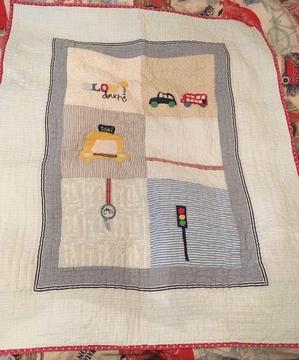 Mamas and Papas transport cot bed quilt and bumper