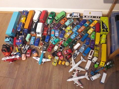 Mix of Cars, Planes and Trucks with playmat