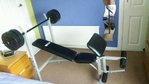 Pro fitness lifting bench with weights 4x5kg