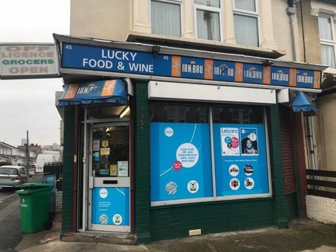 off licence near Stratford 12 years lease cheep 10000+stock