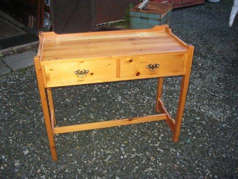 VERSATILE SOLID PINE DESK/DRESSING TABLE/WASHSTAND. 2 DEEP DRAWERS. VIEWING / DELIVERY AVAILABLE